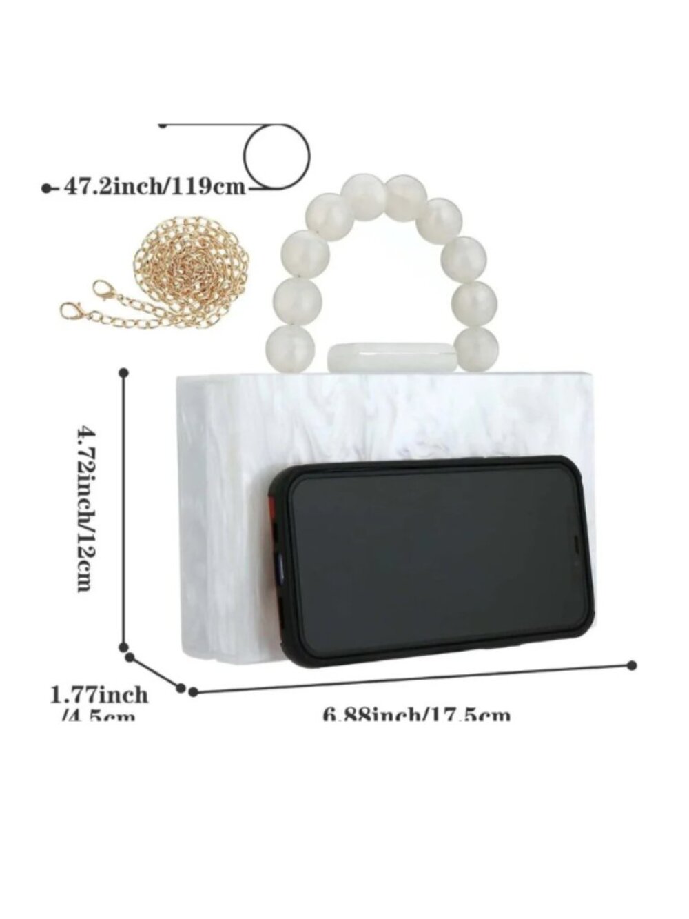 Like Comment Share Report Acrylic Purses Evening Clutch Bag Marbling Handbags fo - Picture 5 of 5